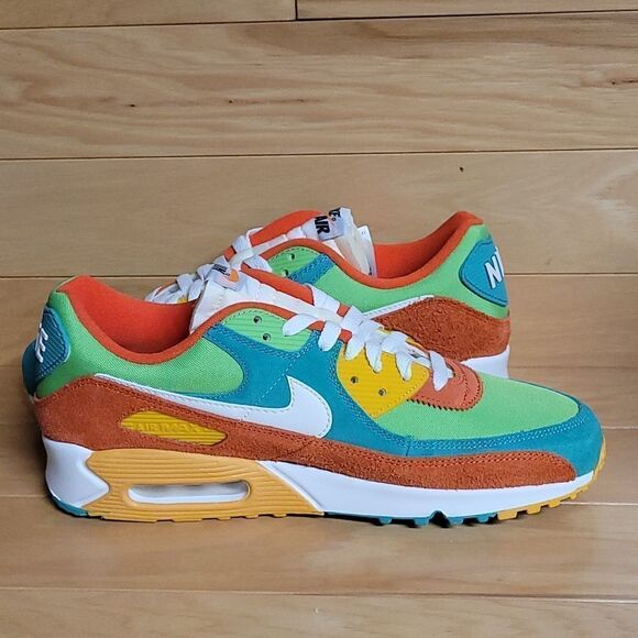 Nike Air Max 90 SE Running Club Roma Green Sail Orange Mens Shoe DC9336-300 - Picture 9 of 15